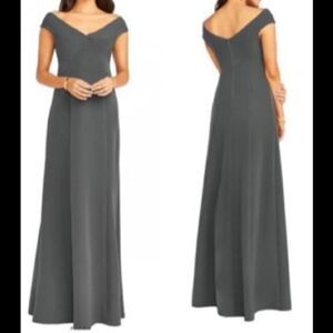 New Show Me Your Mumu Zurich Knot charcoal gown M